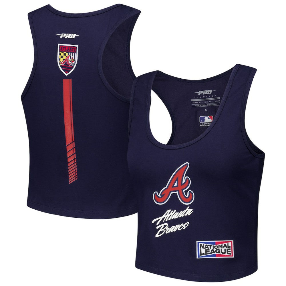 Atlanta Braves Pro Standard Women's Fast Lane Fitted Tri-Blend Cropped Tank Top discount
