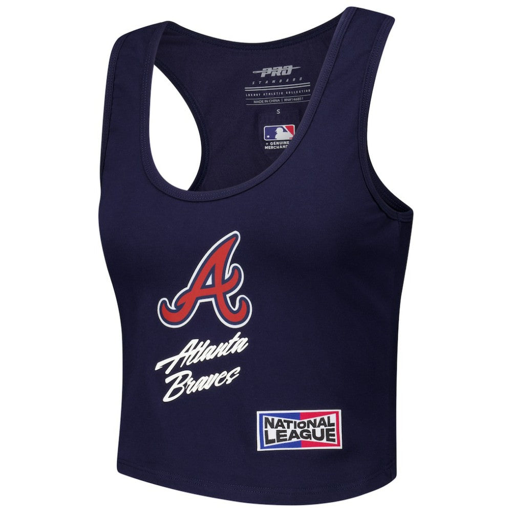 Atlanta Braves Pro Standard Women's Fast Lane Fitted Tri-Blend Cropped Tank Top discount