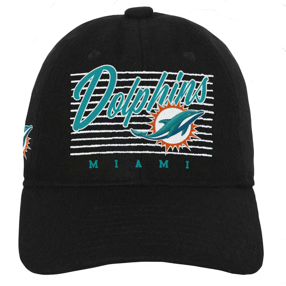 Miami Dolphins Youth Retro Wooly Adjustable Hat Black - NFL