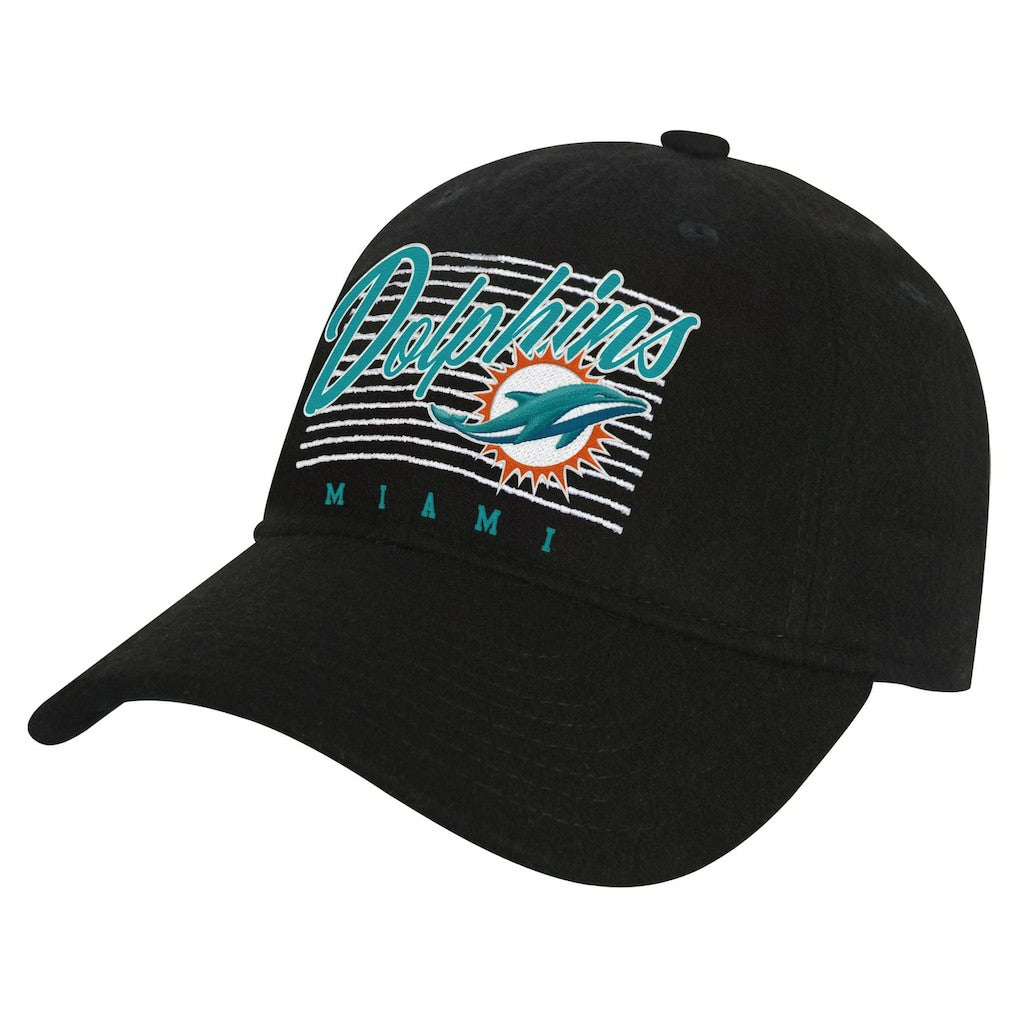 Miami Dolphins Youth Retro Wooly Adjustable Hat Black - NFL