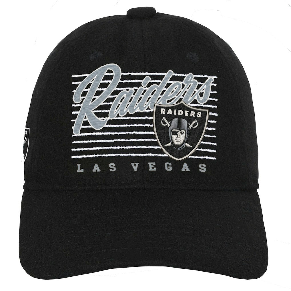 Las Vegas Raiders Youth Retro Wooly Adjustable Hat Black - NFL