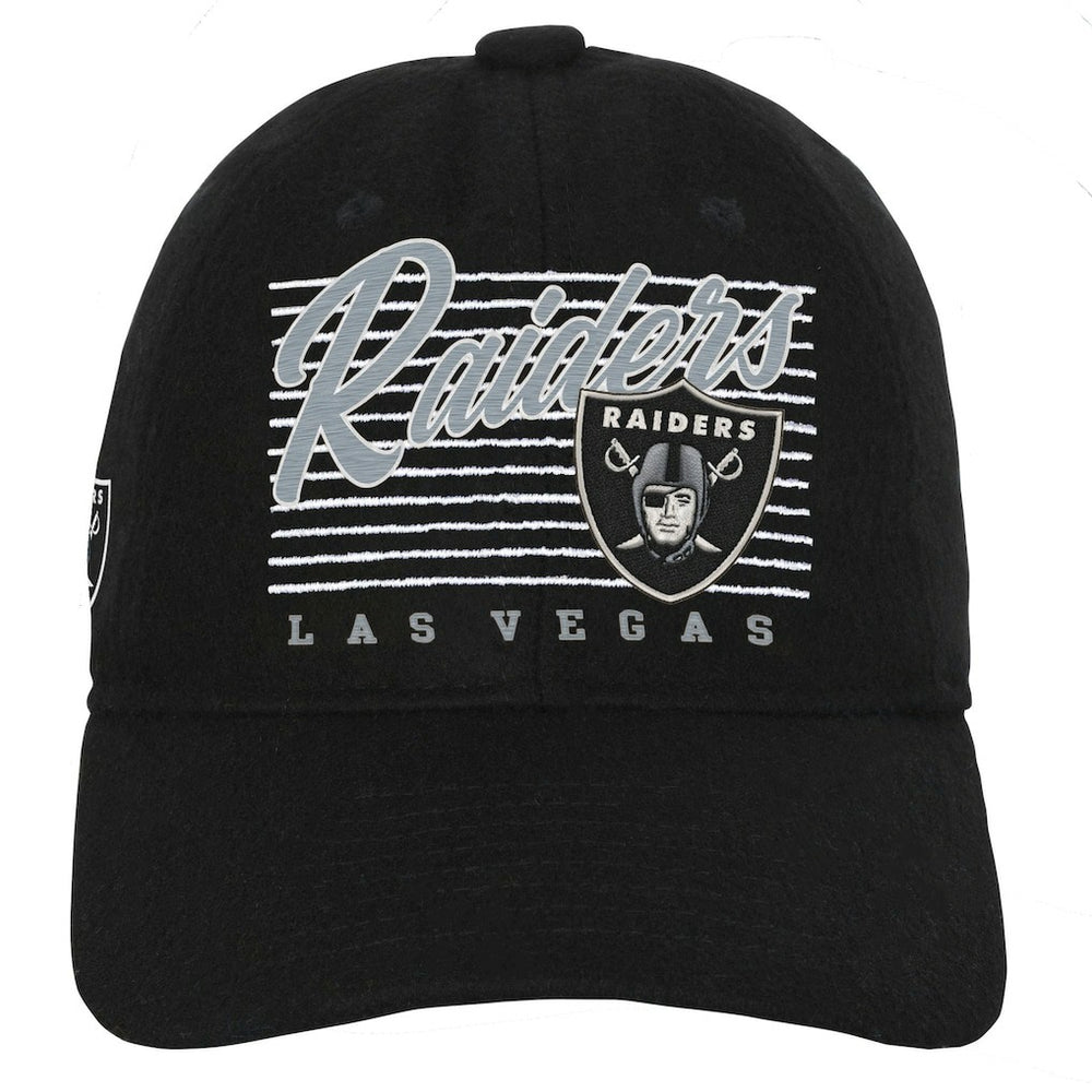 Las Vegas Raiders Youth Retro Wooly Adjustable Hat Black - NFL