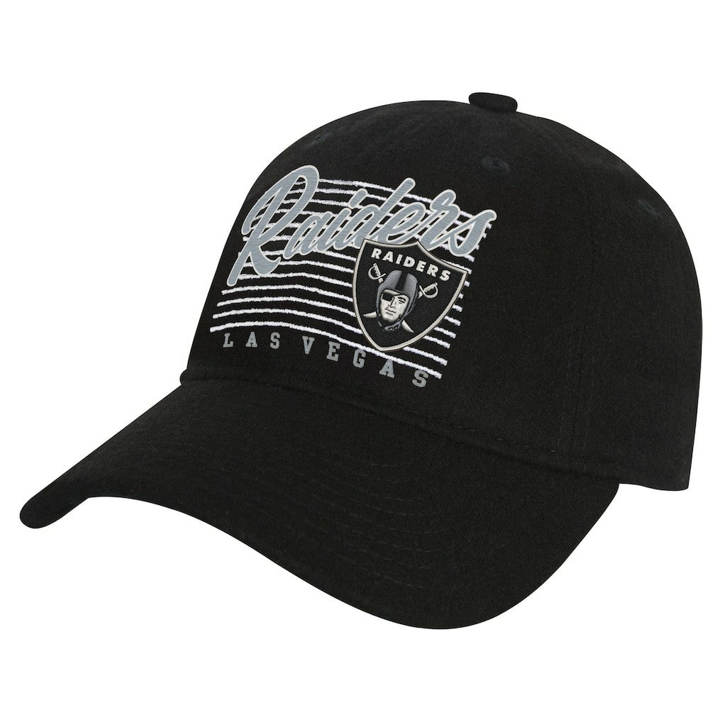 Las Vegas Raiders Youth Retro Wooly Adjustable Hat Black - NFL