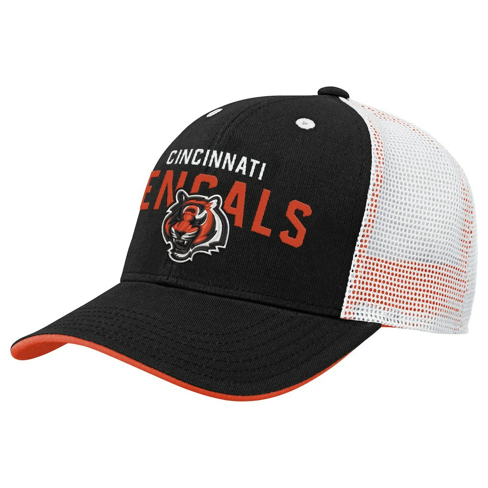 Cincinnati Bengals Youth Core Lockup Trucker Adjustable Hat Black - NFL