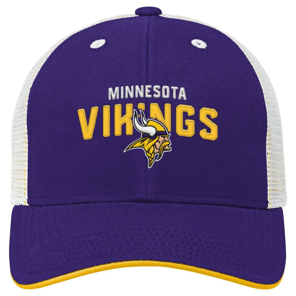 Minnesota Vikings Youth Core Lockup Trucker Adjustable Hat Purple - NFL