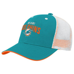 Miami Dolphins Youth Core Lockup Trucker Adjustable Hat Aqua - NFL