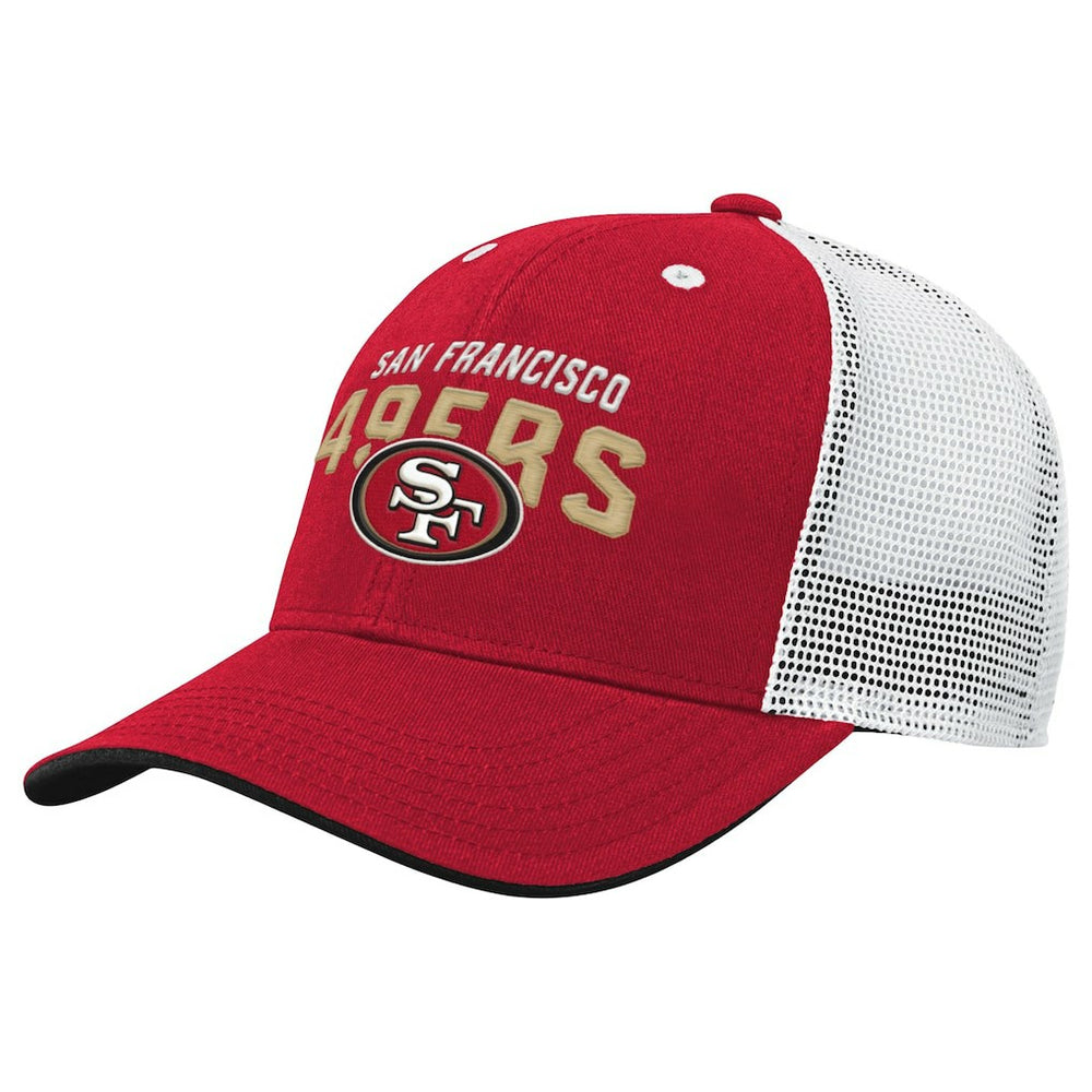 San Francisco 49ers Youth Core Lockup Trucker Adjustable Hat Scarlet - NFL