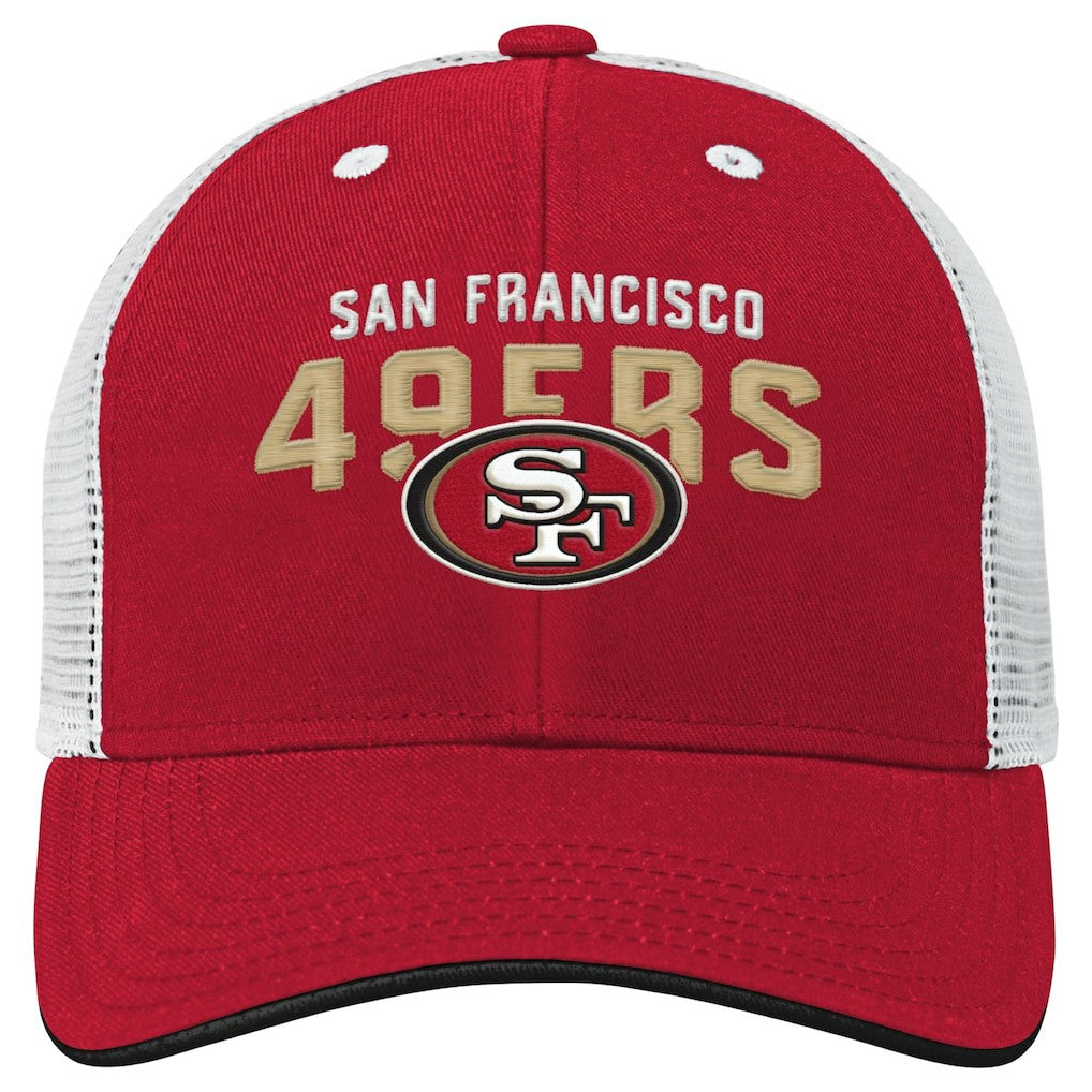 San Francisco 49ers Youth Core Lockup Trucker Adjustable Hat Scarlet - NFL