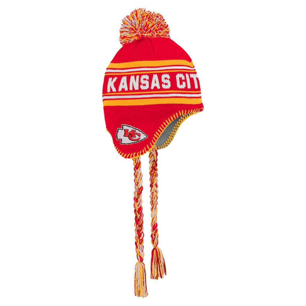 Kansas City Chiefs Youth Jacquard Tassel Knit Hat with Pom Red - NFL