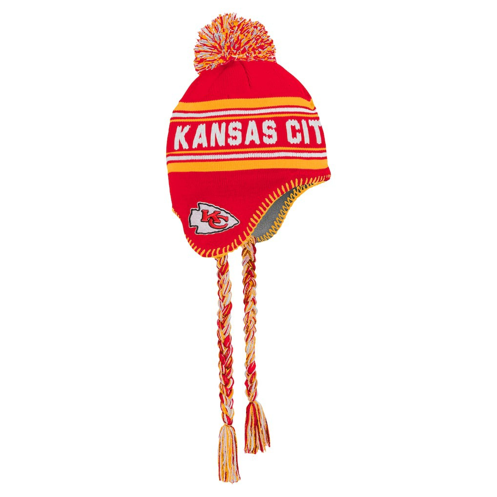 Kansas City Chiefs Youth Jacquard Tassel Knit Hat with Pom Red - NFL