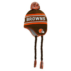 Cleveland Browns Youth Jacquard Tassel Knit Hat with Pom Brown - NFL