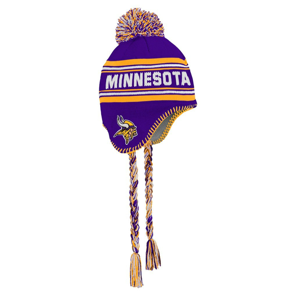 Minnesota Vikings Youth Jacquard Tassel Knit Hat with Pom Purple - NFL
