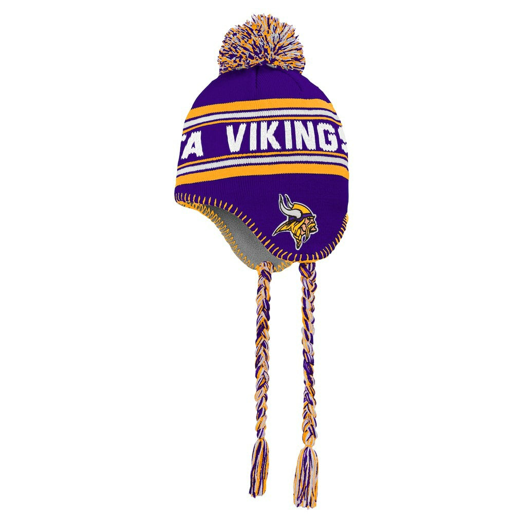 Minnesota Vikings Youth Jacquard Tassel Knit Hat with Pom Purple - NFL