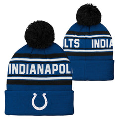 Indianapolis Colts Preschool Jacquard Cuffed Knit Hat with Pom Royal - NFL