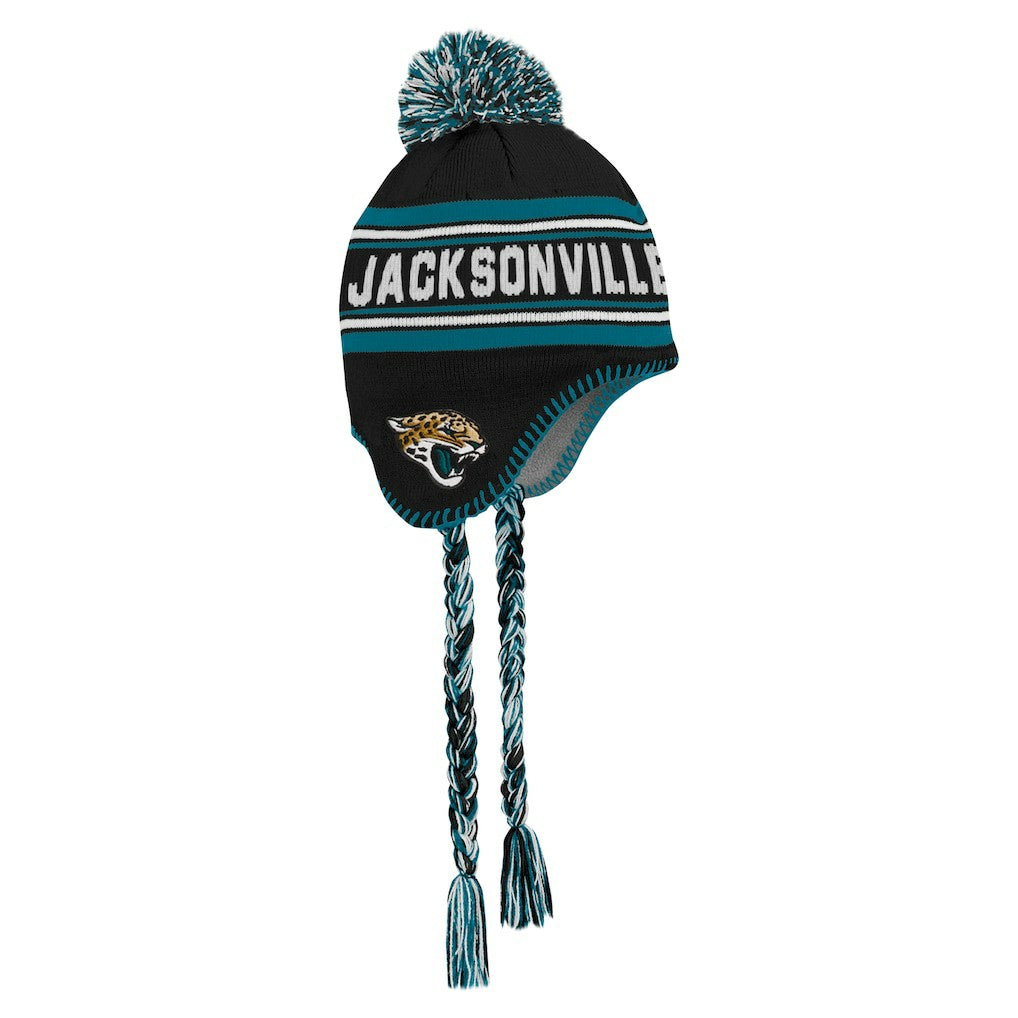 Jacksonville Jaguars Preschool Jacquard Tassel Knit Hat with Pom Black - NFL