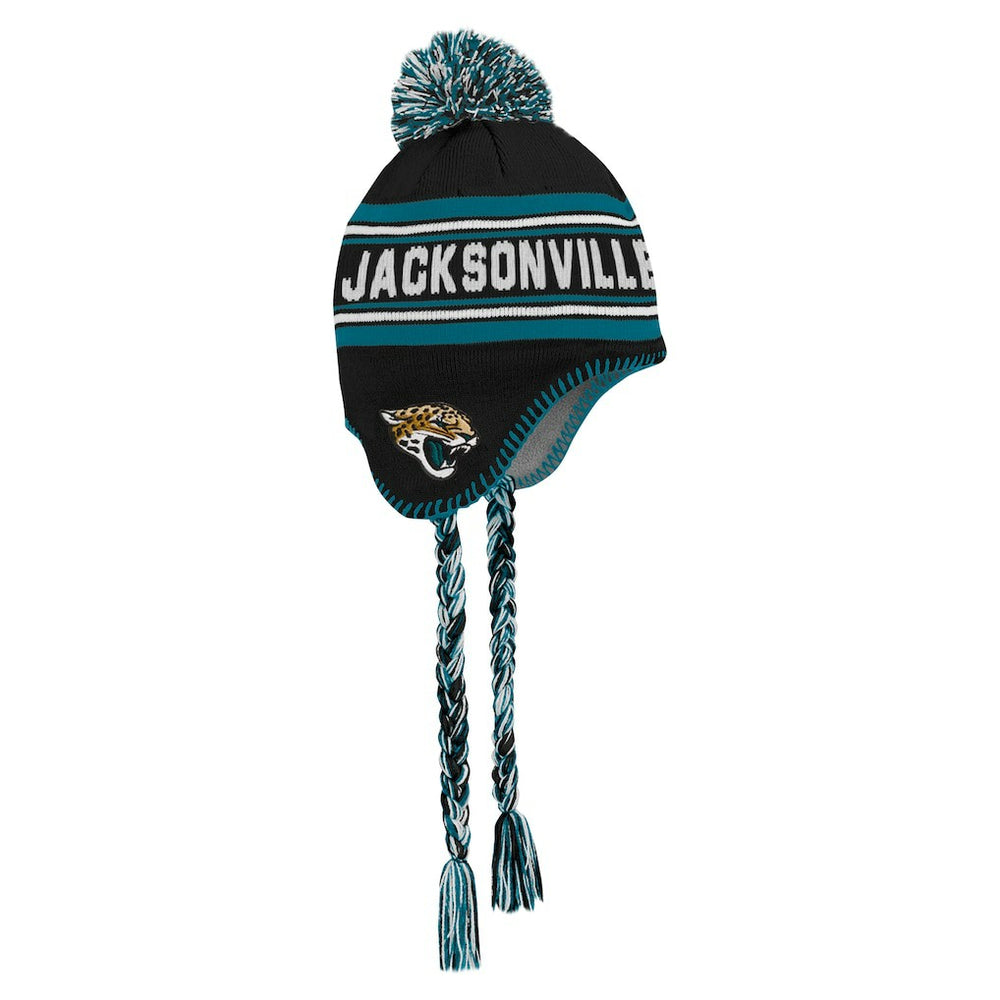 Jacksonville Jaguars Preschool Jacquard Tassel Knit Hat with Pom Black - NFL