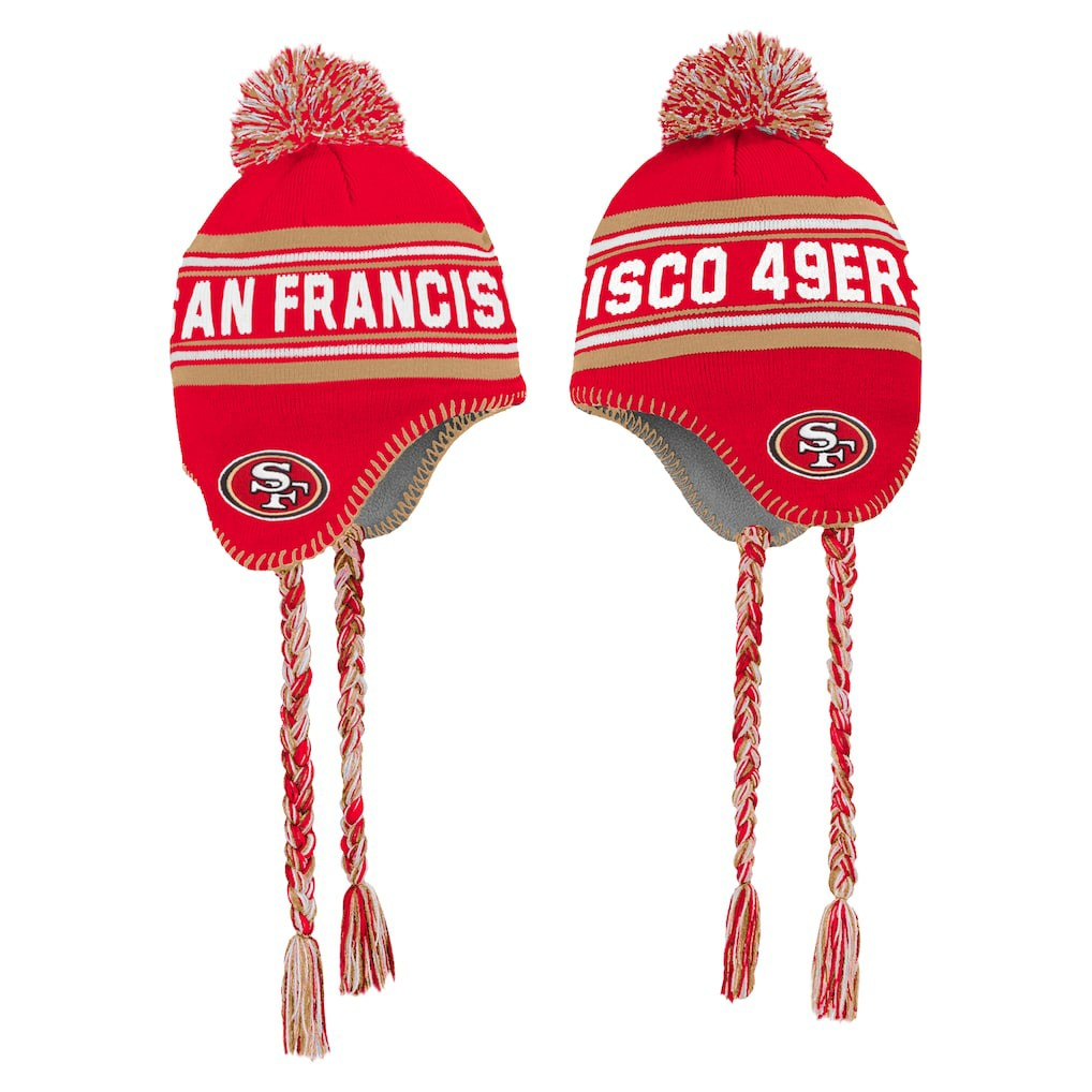 San Francisco 49ers Preschool Jacquard Tassel Knit Hat with Pom Scarlet - NFL