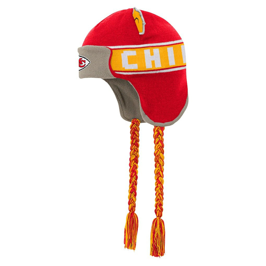 Kansas City Chiefs Youth Wordmark Ears Trooper Knit Hat Red - NFL