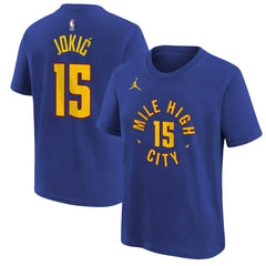 NBA - Nikola Jokic Denver Nuggets Jordan Brand Youth Statement Edition Name & Number T-Shirt - Blue