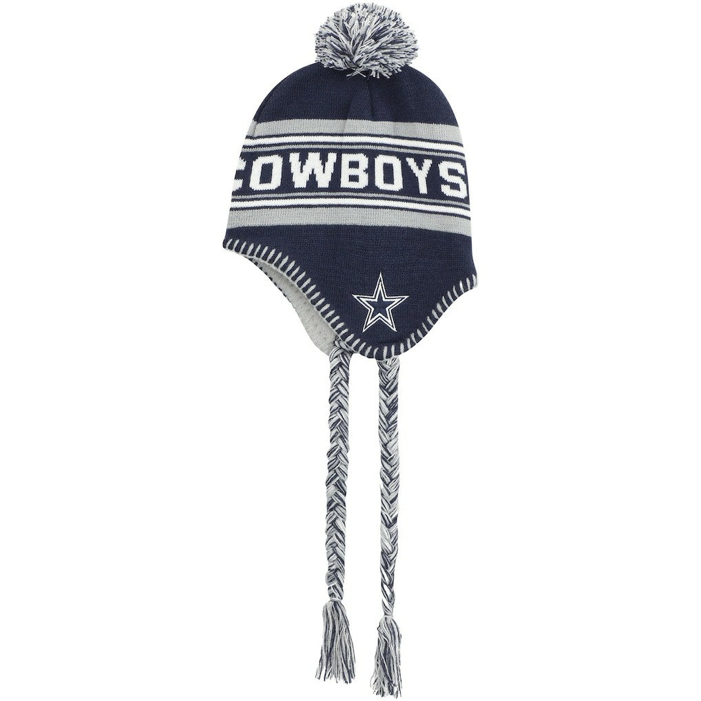 Dallas Cowboys Youth Jacquard Tassel Knit Hat with Pom Navy - NFL