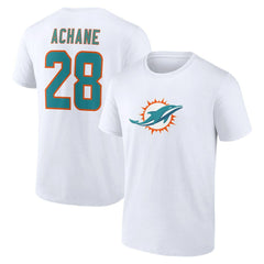 De’Von Achane Miami Dolphins Icon Player Name & Number T-Shirt White - NFL
