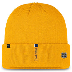 Nashville Predators - Fanatics Authentic Pro Cuffed Knit Hat Gold