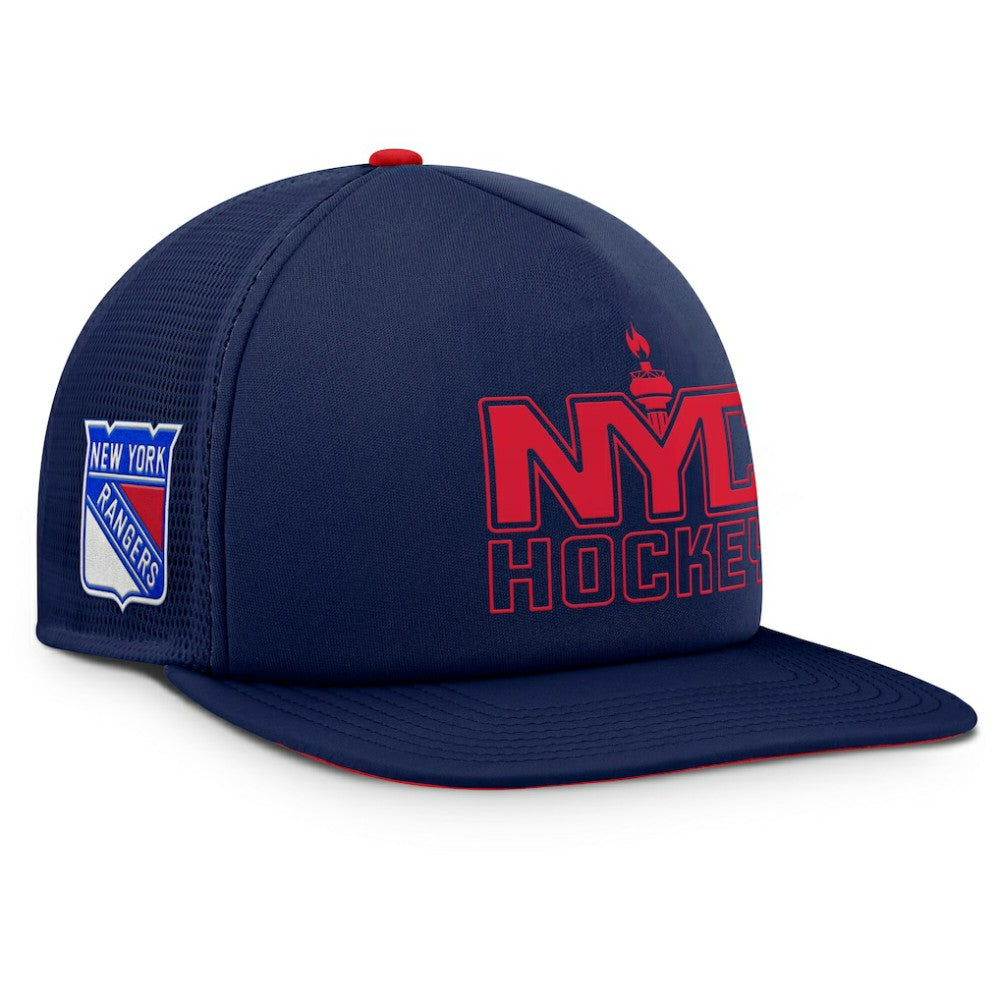 New York Rangers Fanatics Authentic Pro Hometown Rink Foam Trucker Snapback Hat Navy/Red