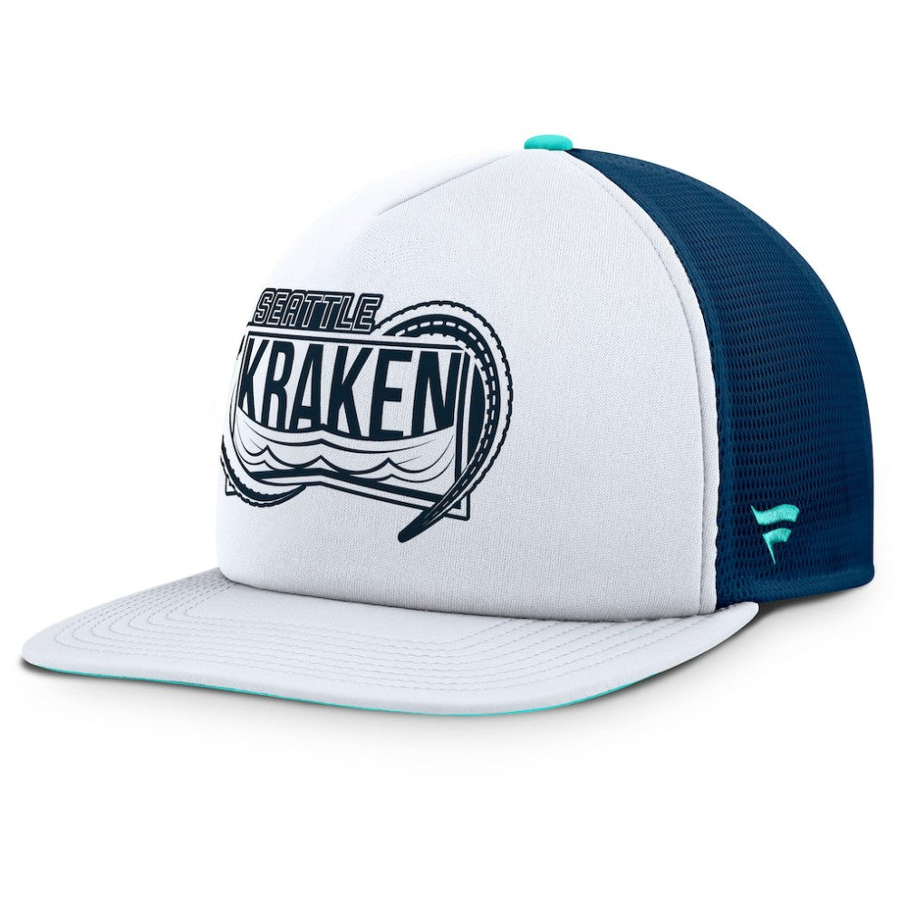 Seattle Kraken Fanatics Authentic Pro Hometown Rink Foam Trucker Snapback Hat White/Deep Sea Blue