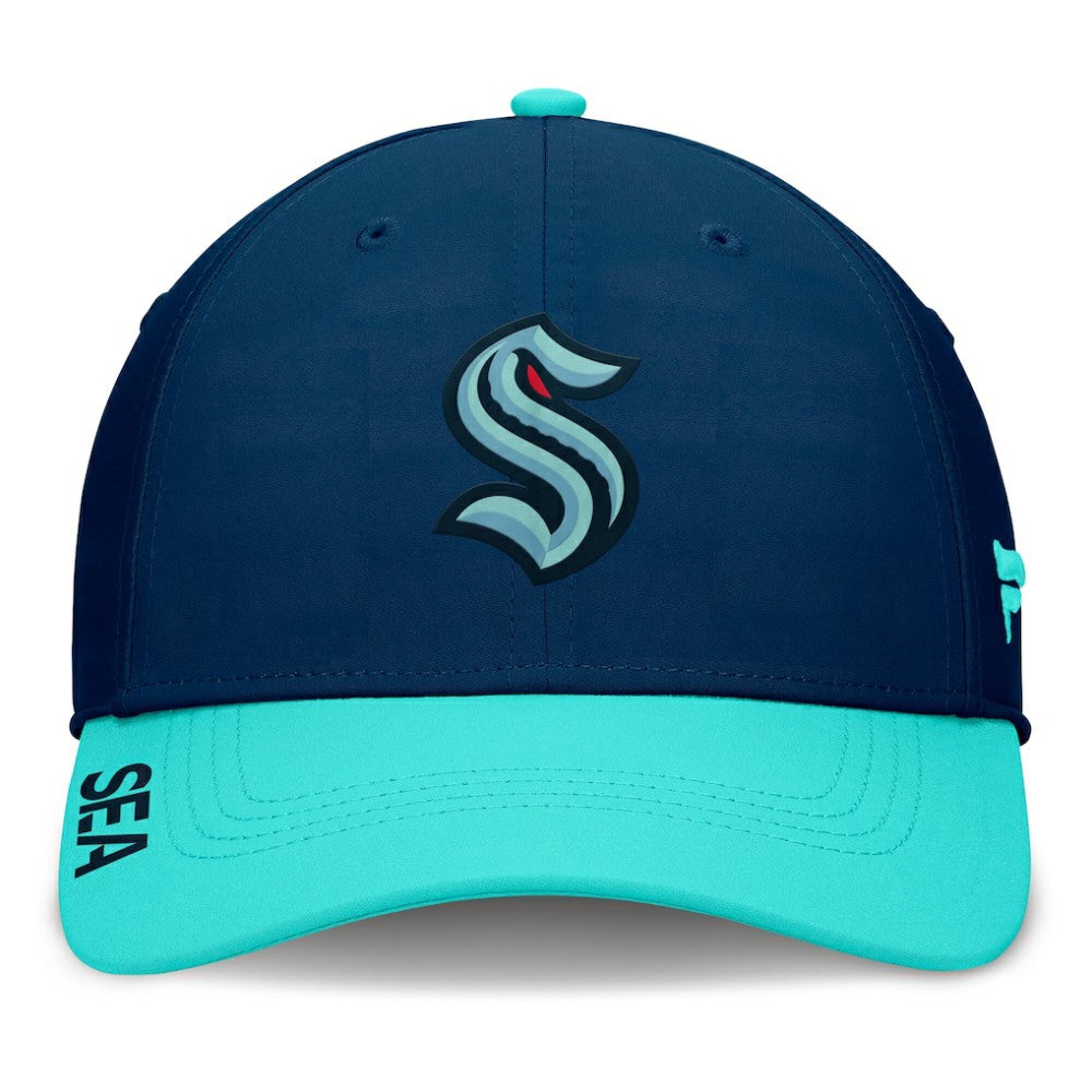 Seattle Kraken Fanatics Authentic Pro Rink Flex Hat Deep Sea Blue/Light Blue