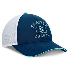 Seattle Kraken Fanatics Authentic Pro Rink Trucker Hat Deep Sea Blue/White