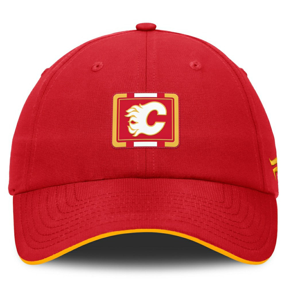 Calgary Flames - Fanatics Authentic Pro Ripstop Adjustable Hat Red/Gold