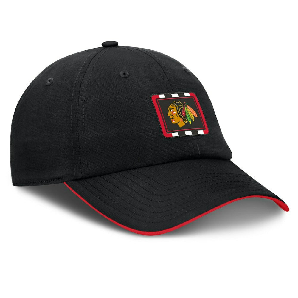 Chicago Blackhawks Fanatics Authentic Pro Ripstop Adjustable Hat Black/Red