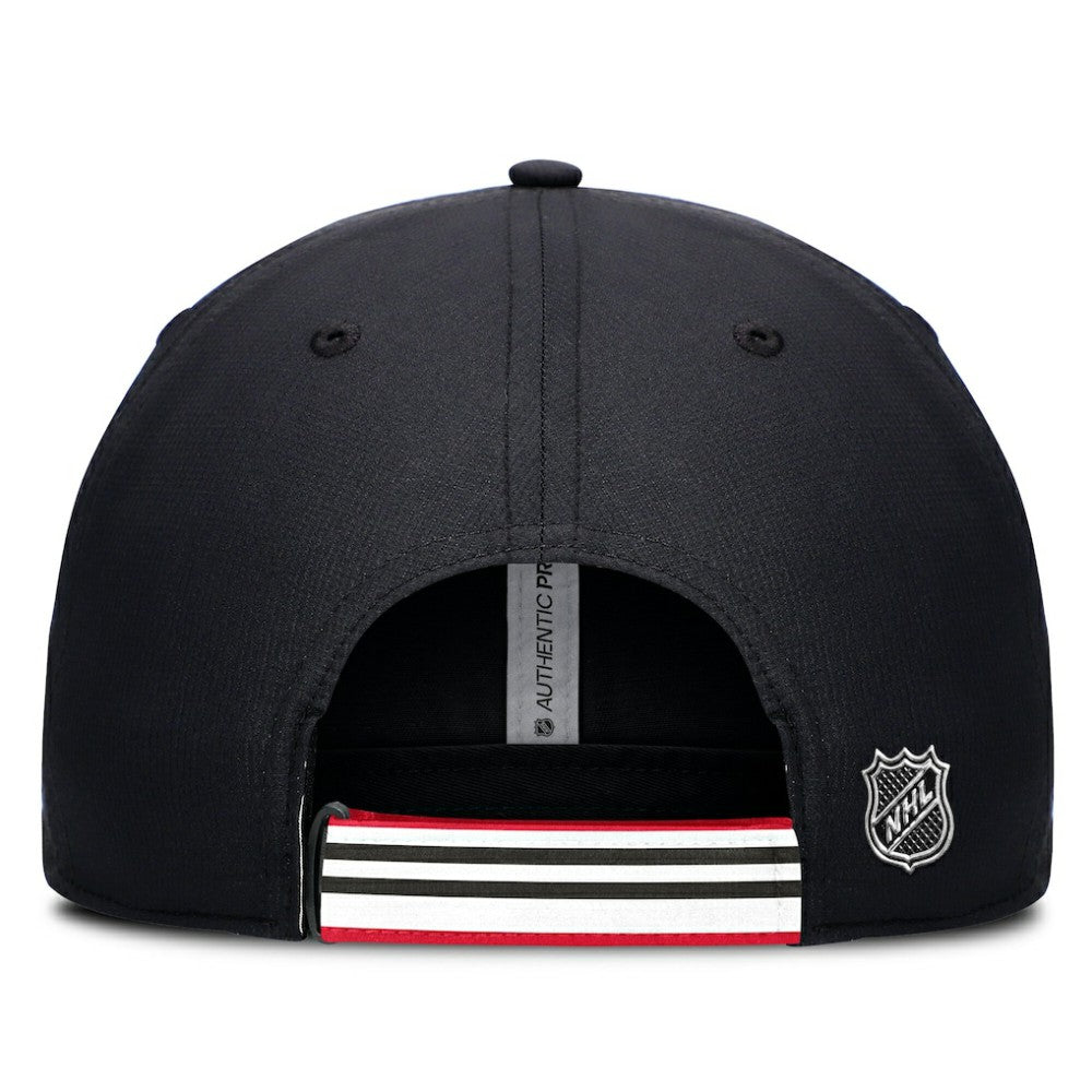 Chicago Blackhawks Fanatics Authentic Pro Ripstop Adjustable Hat Black/Red