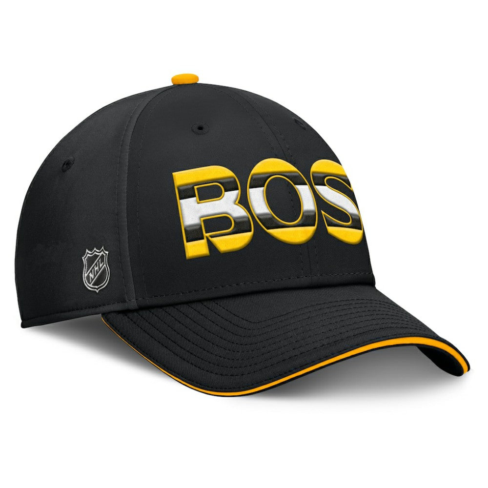 Boston Bruins Fanatics Authentic Pro Rink Team Code Flex Hat Black/Gold
