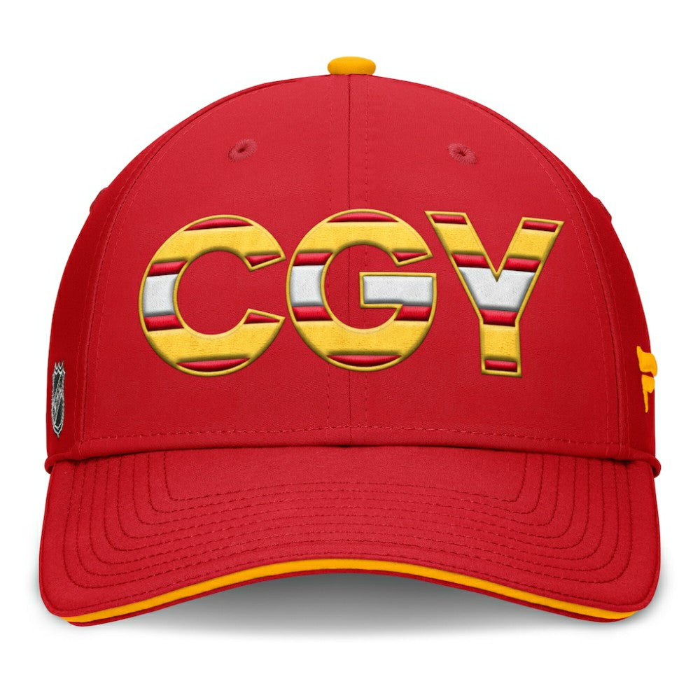 Calgary Flames - Fanatics Authentic Pro Rink Team Code Flex Hat Red/Gold