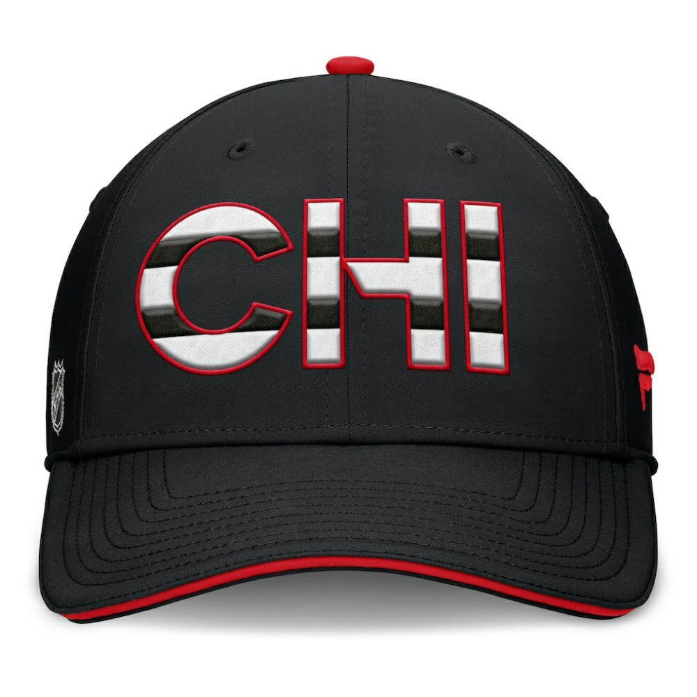 Chicago Blackhawks Fanatics Authentic Pro Rink Team Code Flex Hat Black/Red
