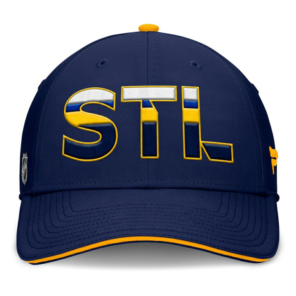 St. Louis Blues - Fanatics Authentic Pro Rink Team Code Flex Hat Navy/Gold