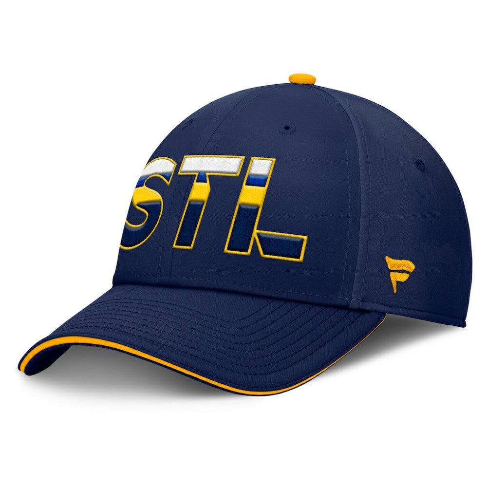 St. Louis Blues - Fanatics Authentic Pro Rink Team Code Flex Hat Navy/Gold