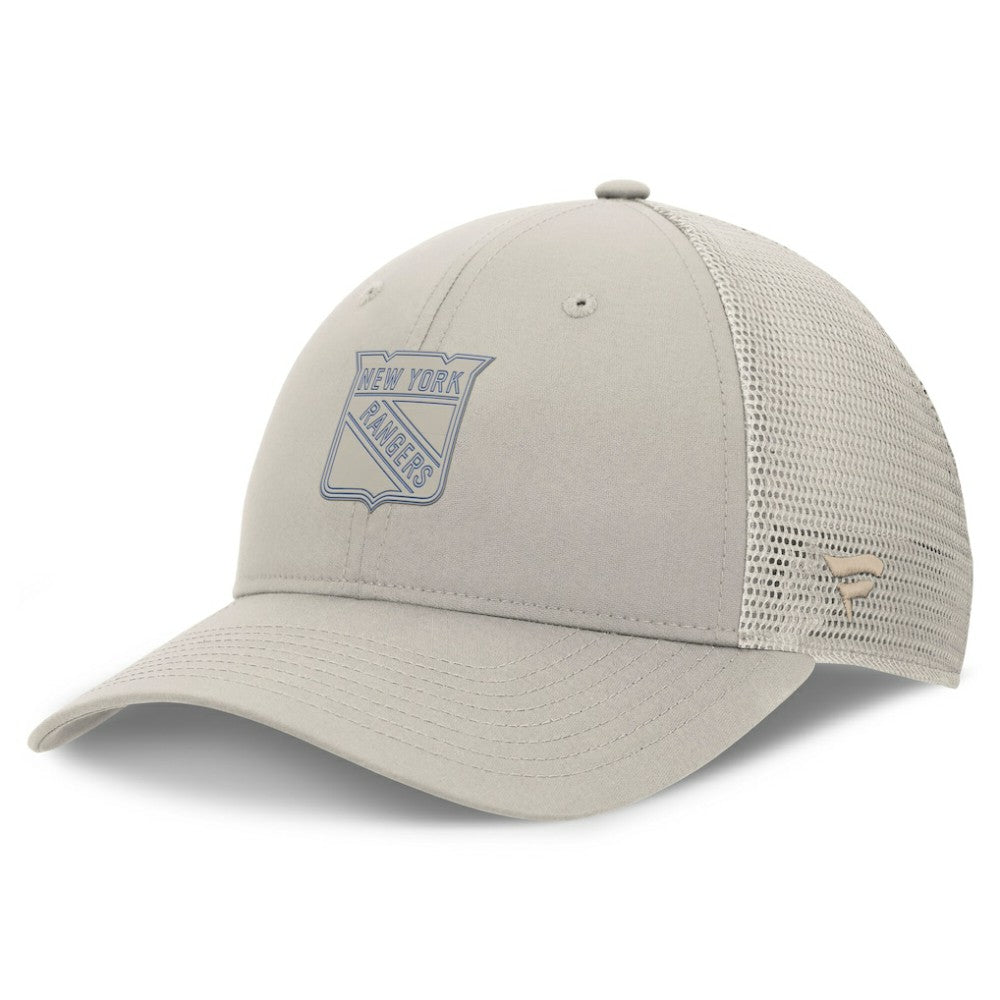 New York Rangers Fanatics Women's Authentic Pro Road Trucker Adjustable Hat Tan