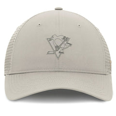Pittsburgh Penguins Fanatics Women's Authentic Pro Road Trucker Adjustable Hat Tan