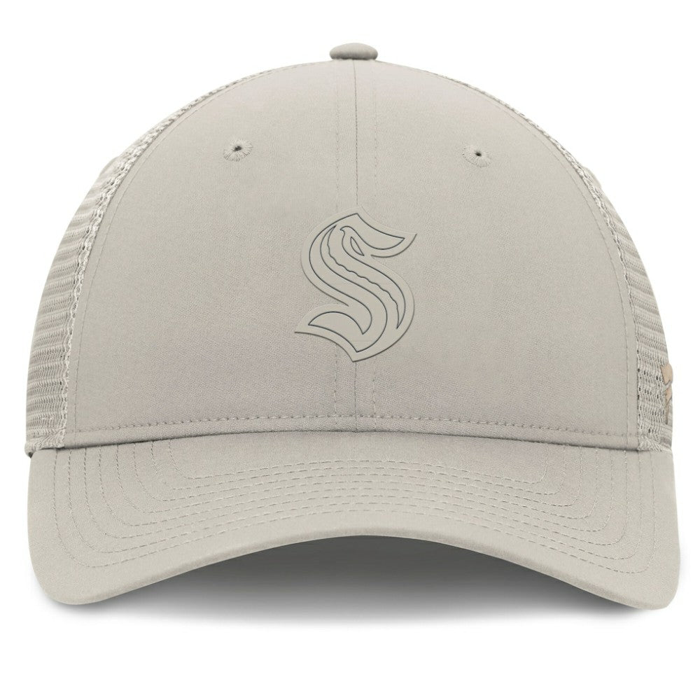 Seattle Kraken Fanatics Women's Authentic Pro Road Trucker Adjustable Hat Tan