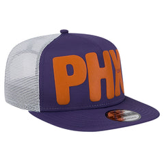 New Era - Phoenix Suns Puff Print Team Code A-Frame 9FIFTY Trucker Snapback Hat - Purple
