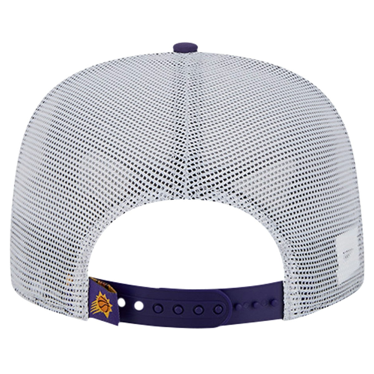 New Era - Phoenix Suns Puff Print Team Code A-Frame 9FIFTY Trucker Snapback Hat - Purple