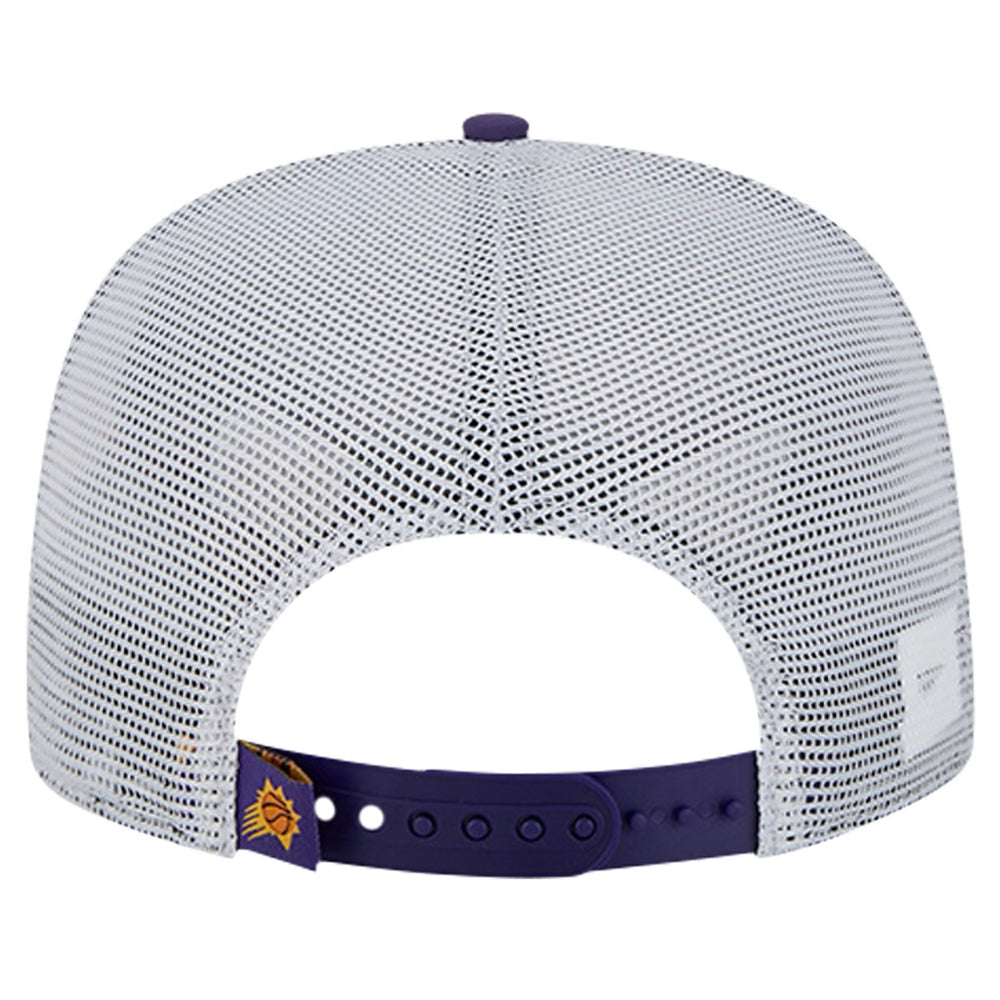 New Era - Phoenix Suns Puff Print Team Code A-Frame 9FIFTY Trucker Snapback Hat - Purple