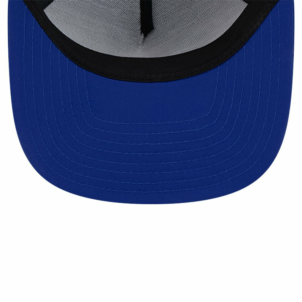 New Era - Golden State Warriors Puff Print Team Code A-Frame 9FIFTY Trucker Snapback Hat - Royal