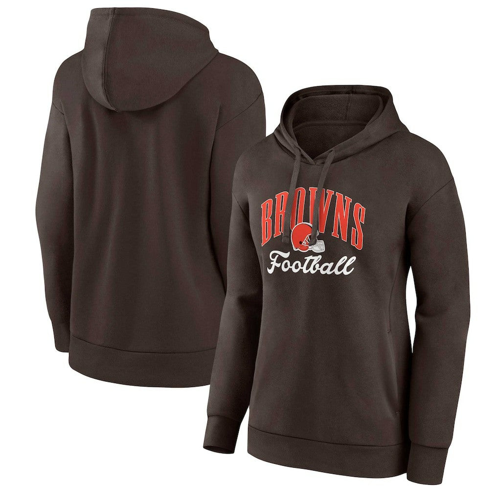 Cleveland Browns Women's Victory Script Pullover Hoodie Brown - Fanatics