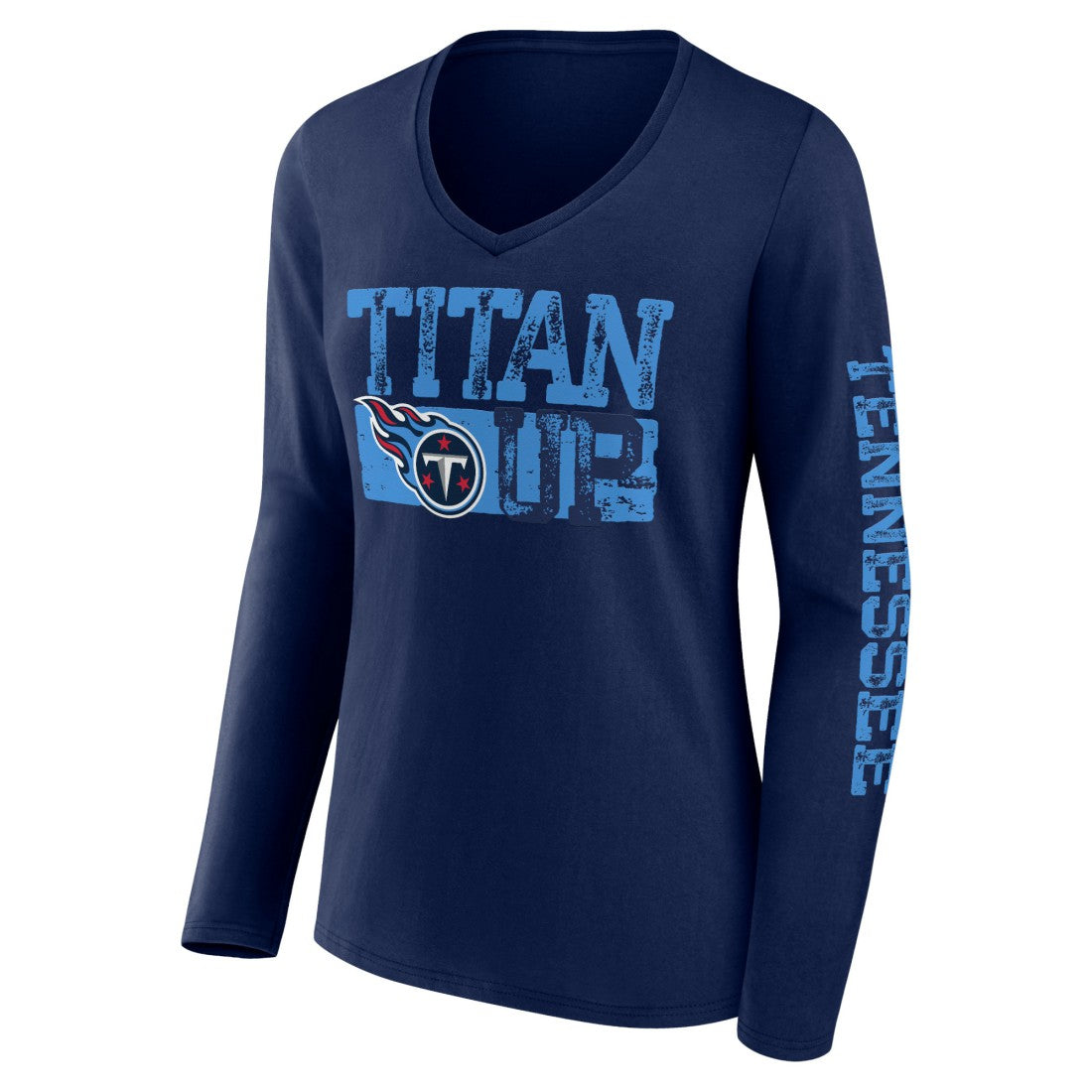 Tennessee Titans Hometown Sweep Long Sleeve V-Neck T-Shirt Navy - Fanatics
