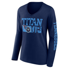 Tennessee Titans Hometown Sweep Long Sleeve V-Neck T-Shirt Navy - Fanatics