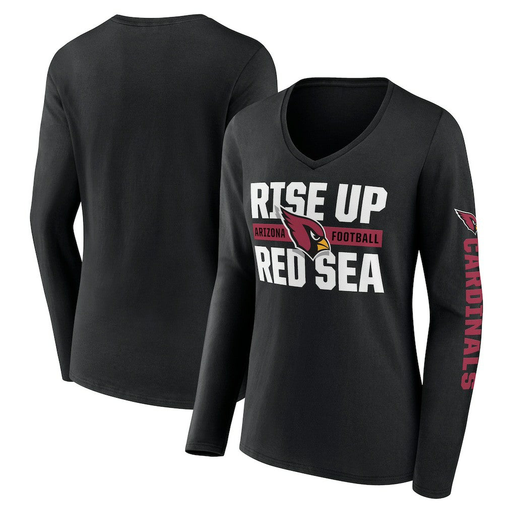 Arizona Cardinals Hometown Sweep Long Sleeve V-Neck T-Shirt Black - Fanatics