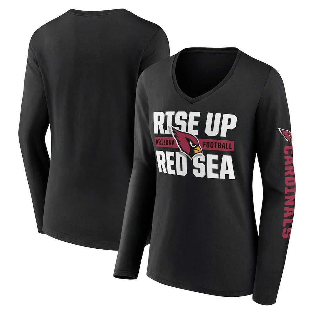 Arizona Cardinals Hometown Sweep Long Sleeve V-Neck T-Shirt Black - Fanatics
